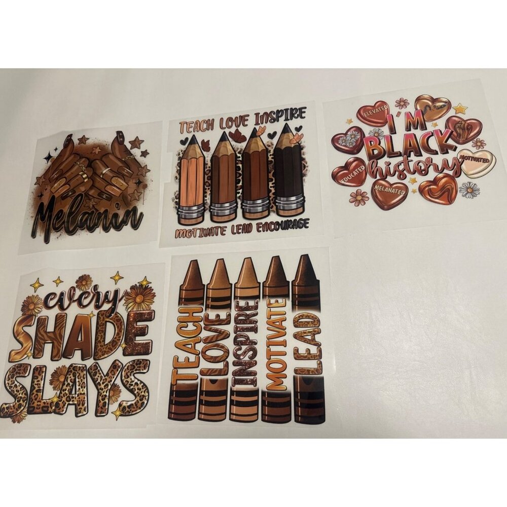 30 pcs iron on transfers, Style: Black Educator, for clothes or bags, NEW - Picture 4 of 8